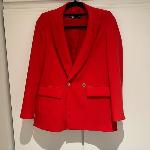 Zara Jackets & Coats Zara Womens Blazer In Red Poshmark